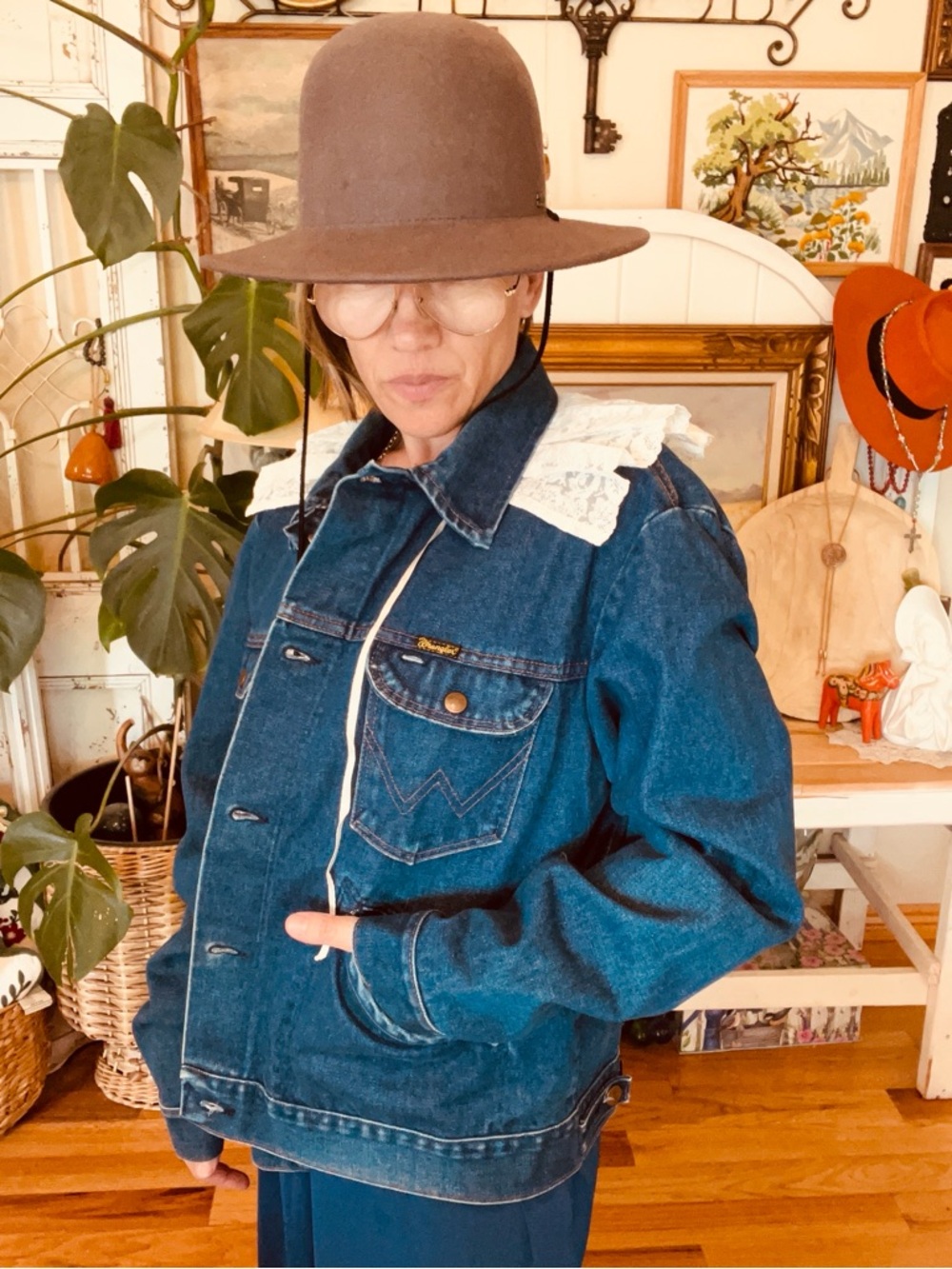 Vintage 70’s Wrangler Authentic Western Jacket Denim Jean 70s/80s Trucker